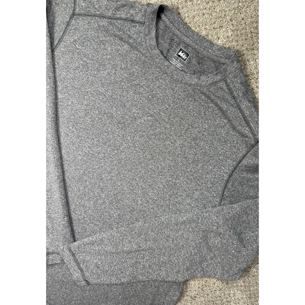 REI Long Sleeve Mens Large Base Layer Shirt Performance Gray Hiking Outdoors